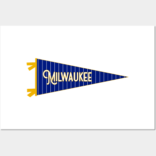 Milwaukee Pinstripe Pennant Posters and Art